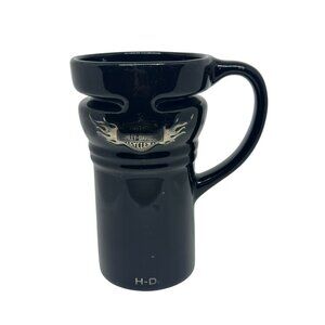 Harley-Davidson Black Ceramic Mug | Tall 6.25" Logo Cup w/ Handle – No Lid